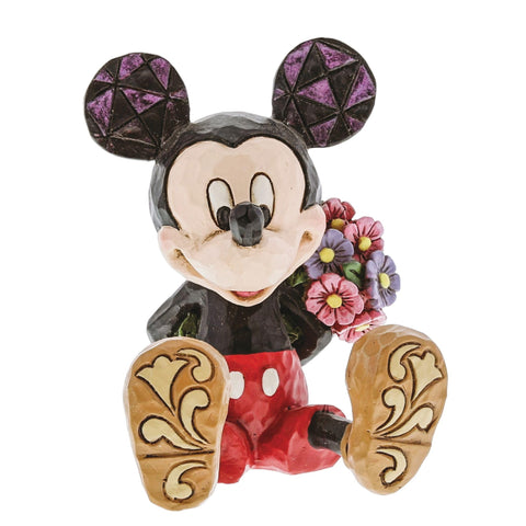 Enesco Jim Shore Mini Mickey close-up of hand-painted texture enhancing folk-art look