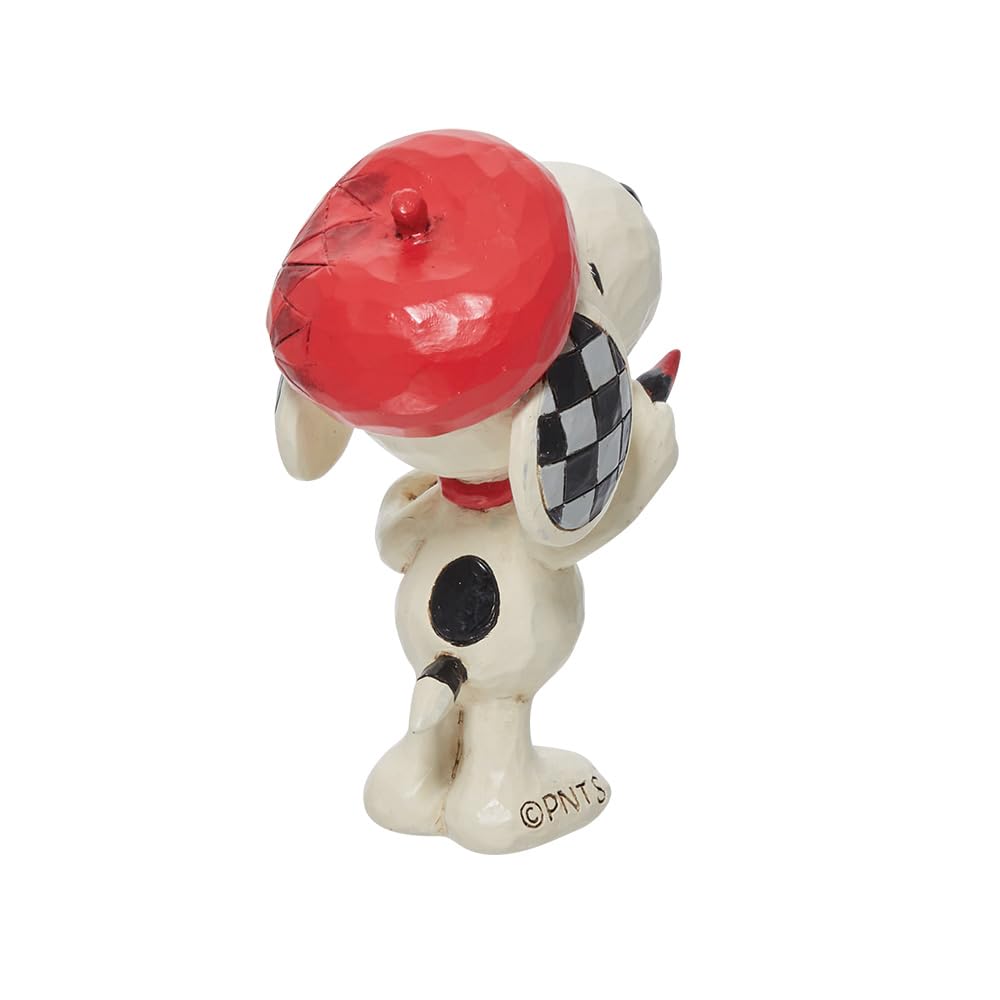 Enesco Jim Shore Snoopy close-up of patchwork pattern showing artisanal paintwork