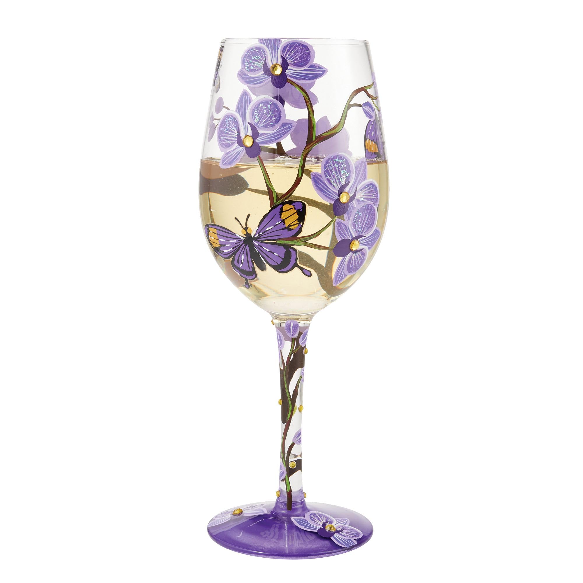Enesco Designs by Lolita close-up of hand-painted butterflies showing intricate brushwork