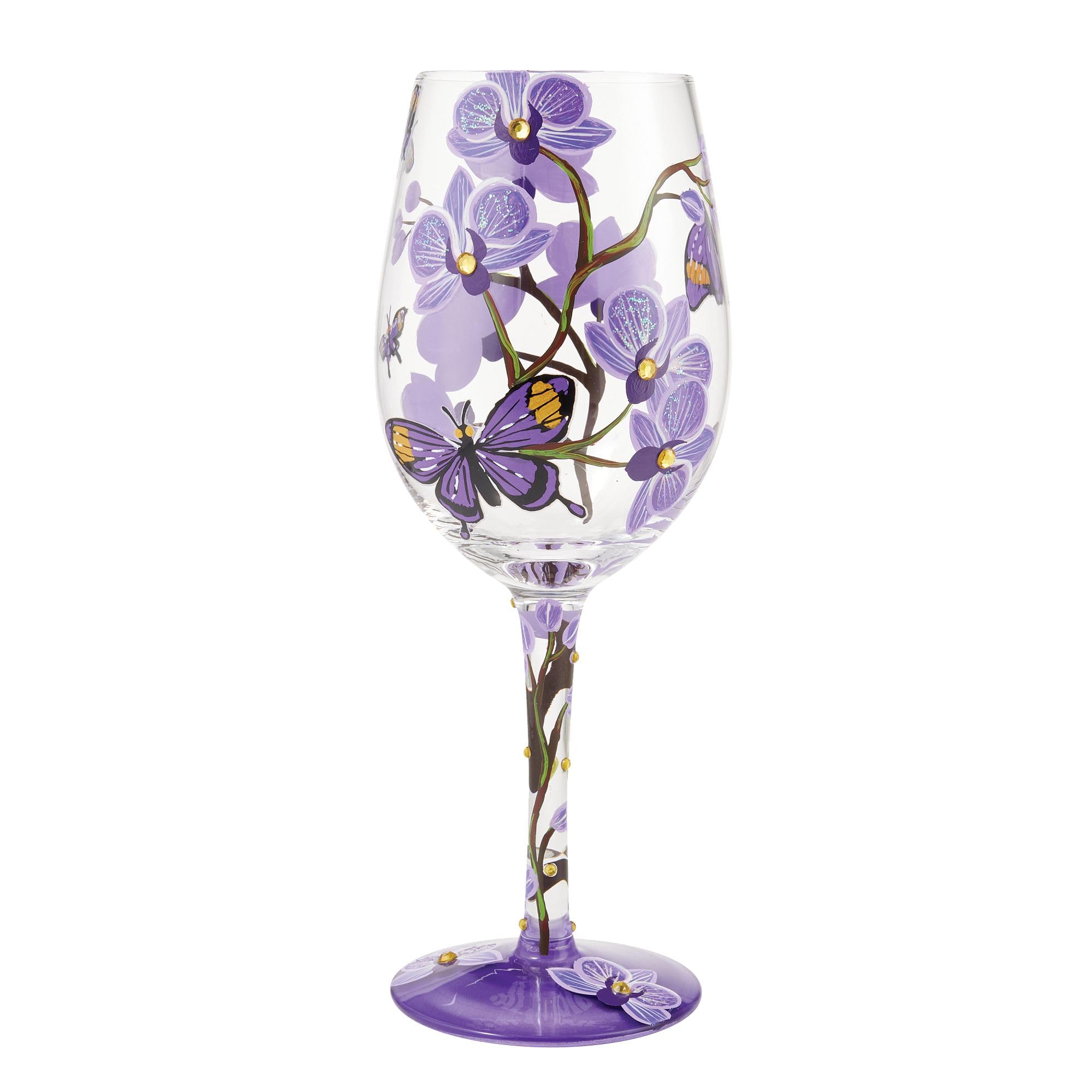 Enesco Designs by Lolita front view showing colorful butterfly artwork and vibrant finish
