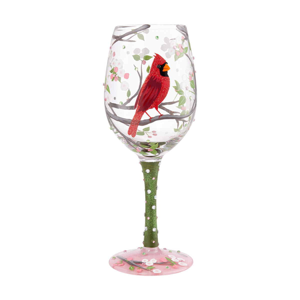 Enesco Designs by Lolita front view showing cardinal motif and gift box benefit of ready gifting
