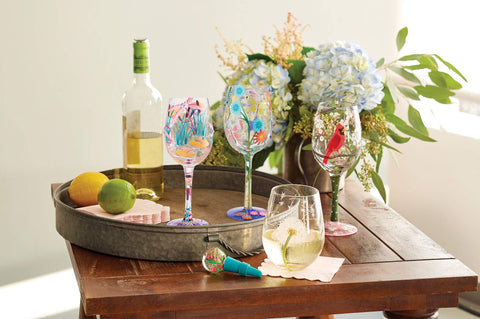 Enesco glass on a styled table setting illustrating decorative charm and hosting appeal