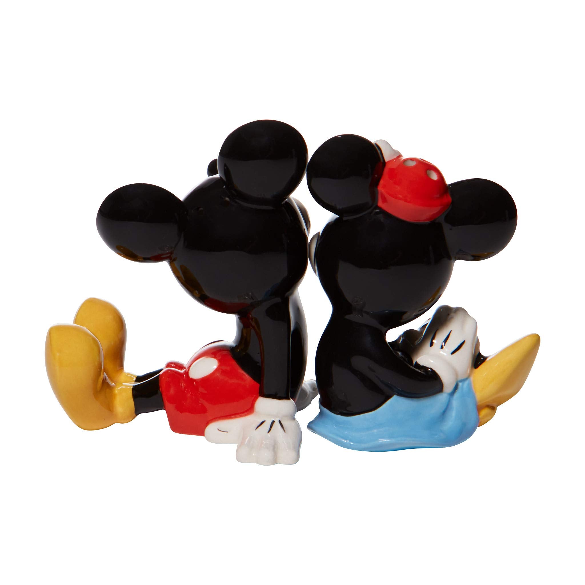 Enesco Mickey and Minnie close-up of hand-painted detail, artisan finish
