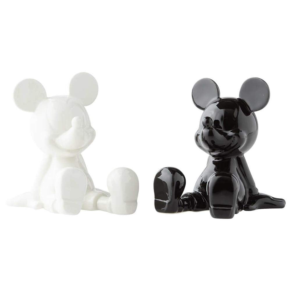 Enesco Mickey front view showing design and elegant black-and-white finish