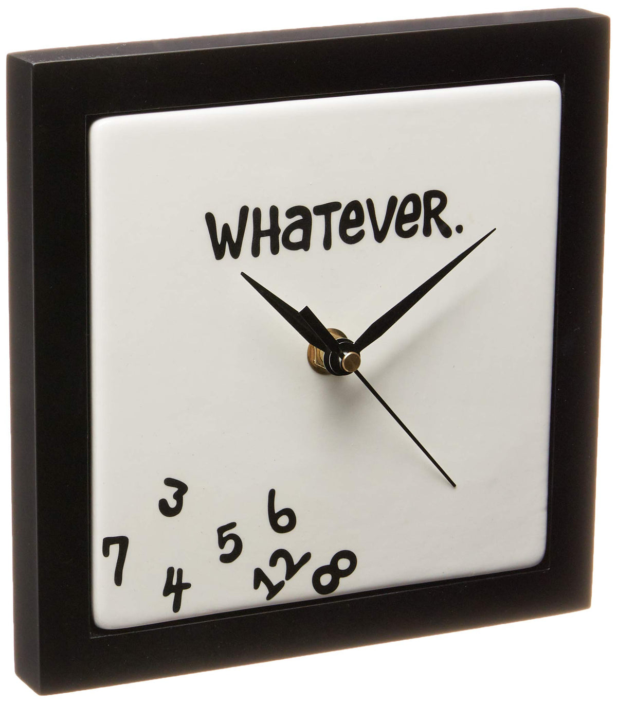 Enesco front view showing scrambled numbers and "Whatever." message for playful décor
