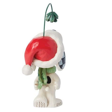 Enesco Snoopy close-up on mistletoe highlighting facial expression and charm