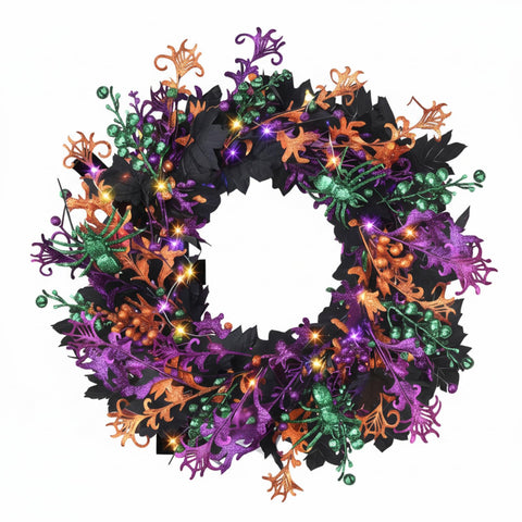 Enhon packaged wreath being unfolded for easy setup