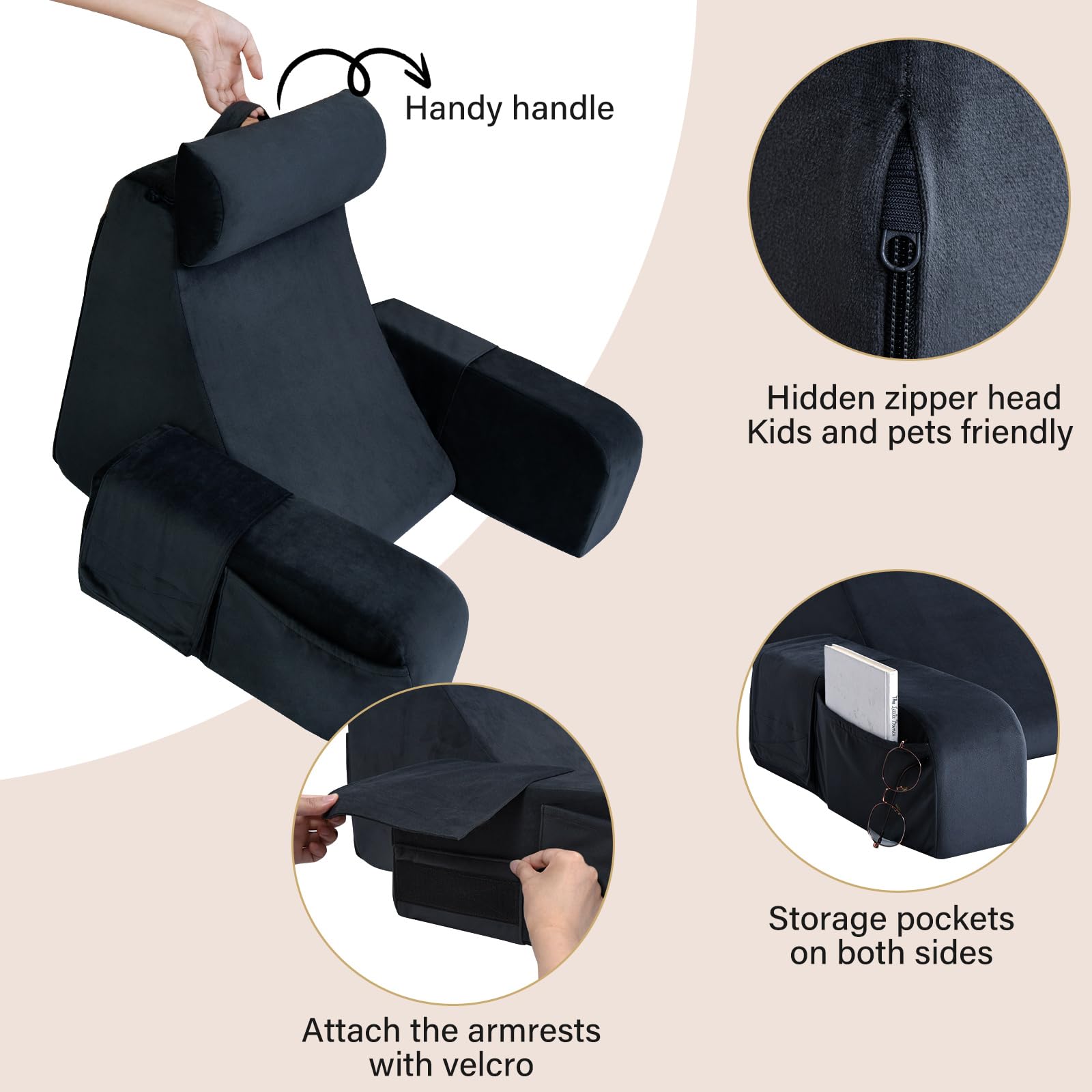 ENITYA armrest repurposed as leg bolster for elevated comfort