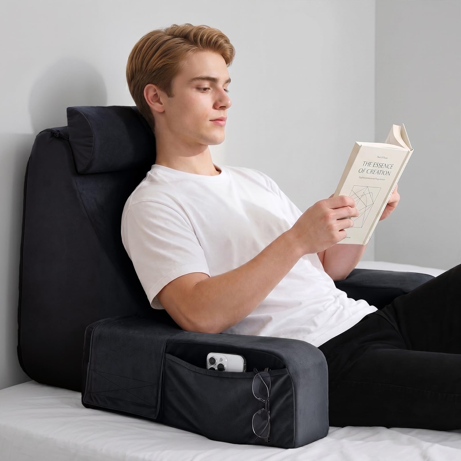 ENITYA pillow front view showing firm angled support for better posture
