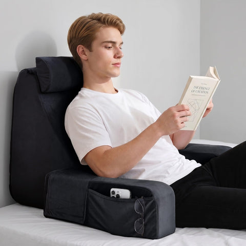 ENITYA pillow front view showing firm angled support for better posture