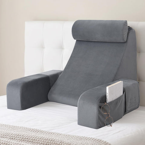 ENITYA front view of reading pillow showing firm support and neat profile