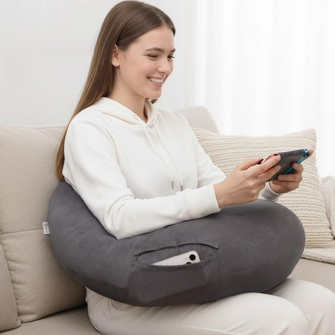 ENITYA front view showing pillow shape and wide lap surface for stable support