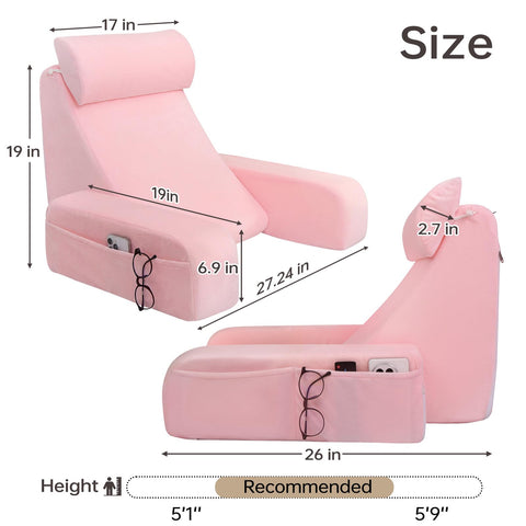 ENITYA next to a paperback to illustrate 19 inch size and scale for bedroom use