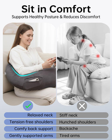 ENITYA wide lap surface holding book and yarn for multiuse convenience