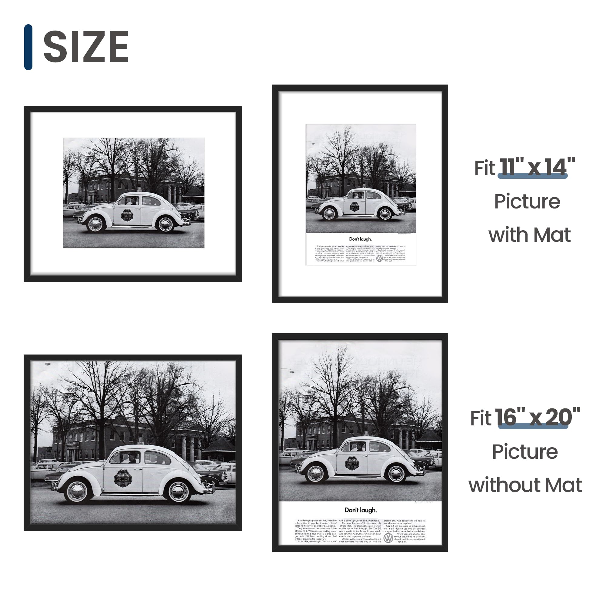 ENJOYBASICS frame shown vertically on gallery wall for versatile display options