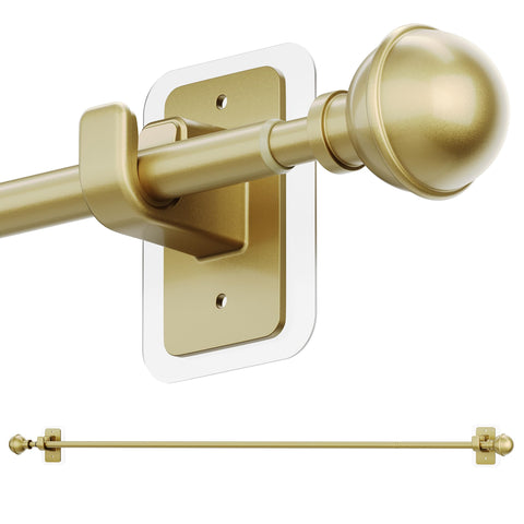 ENJOYBASICS gold curtain rod front view showing sleek finish and modern look