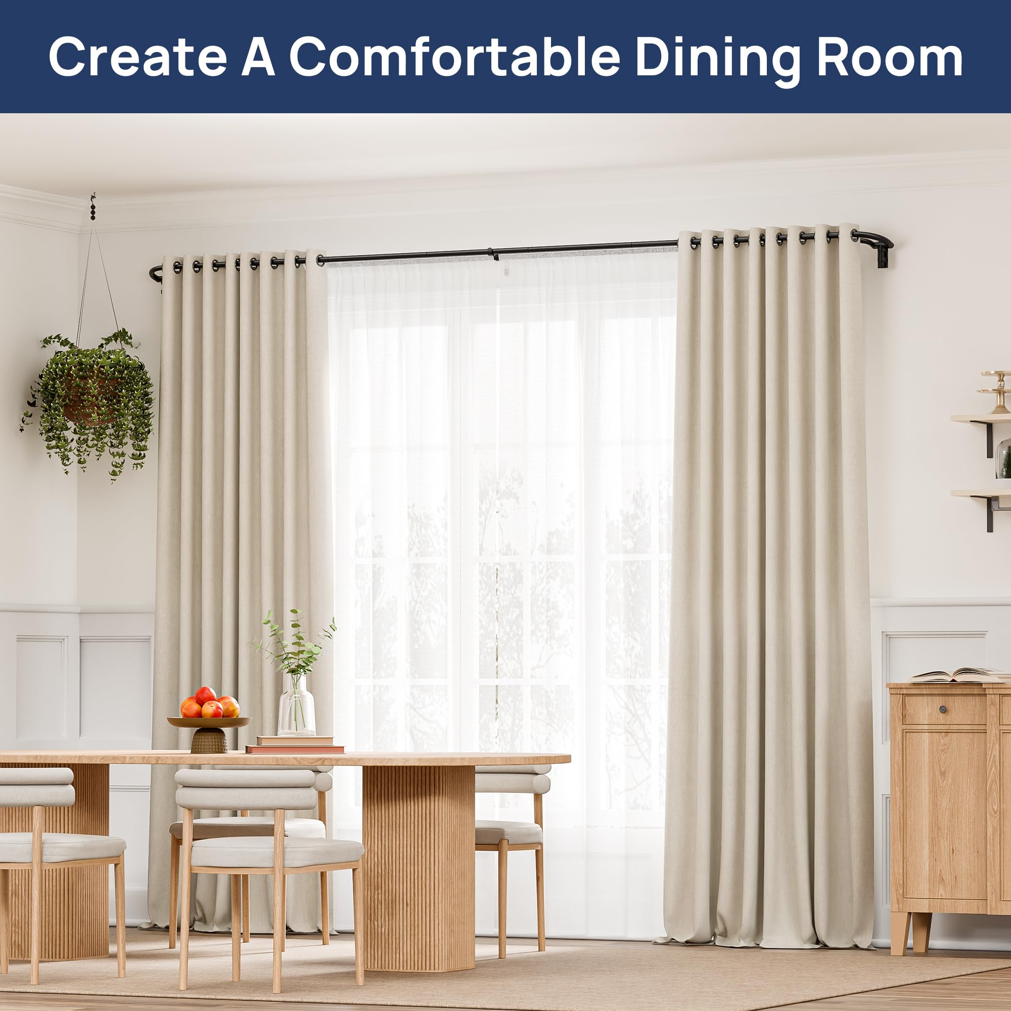 ENJOYBASICS in-use bedroom with blackout and sheer panels improving privacy and darkness