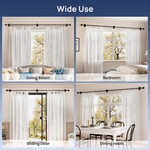 ENJOYBASICS rod with drapes open showing smooth curtain movement benefit