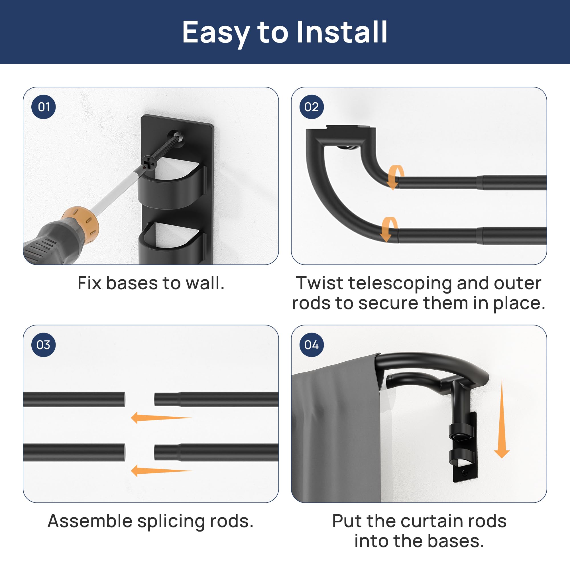 ENJOYBASICS rod with measuring tape displaying adjustable 28–48 inch range for accurate sizing