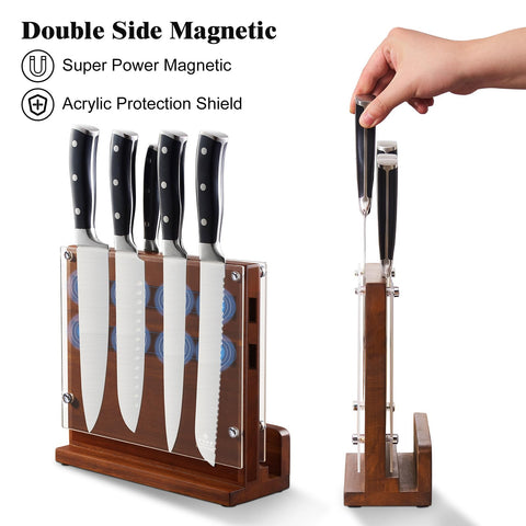 ENOKING close-up of removable acrylic shield protecting hands while accessing knives