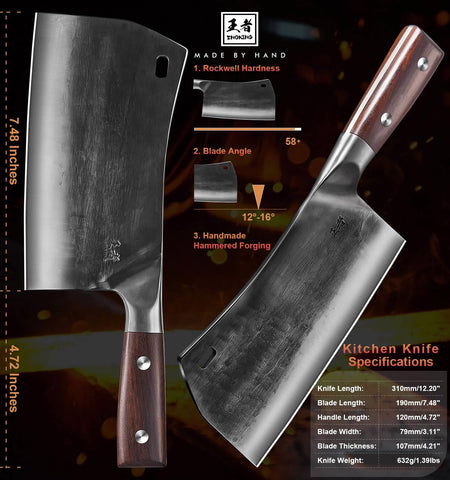 ENOKING cleaver slicing vegetables demonstrating efficient prep benefit