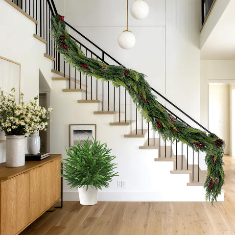 ENVEN garland with LED lights woven in showcasing safe illumination and cozy mood