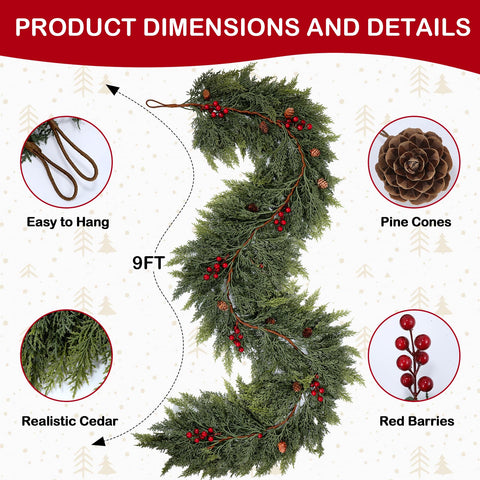 ENVEN garland held in hand to show 9FT length and lightweight easy handling