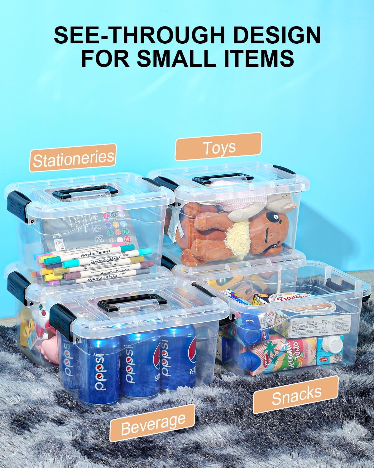 EOENVIVS bins on classroom shelf with supplies for quick-access benefit