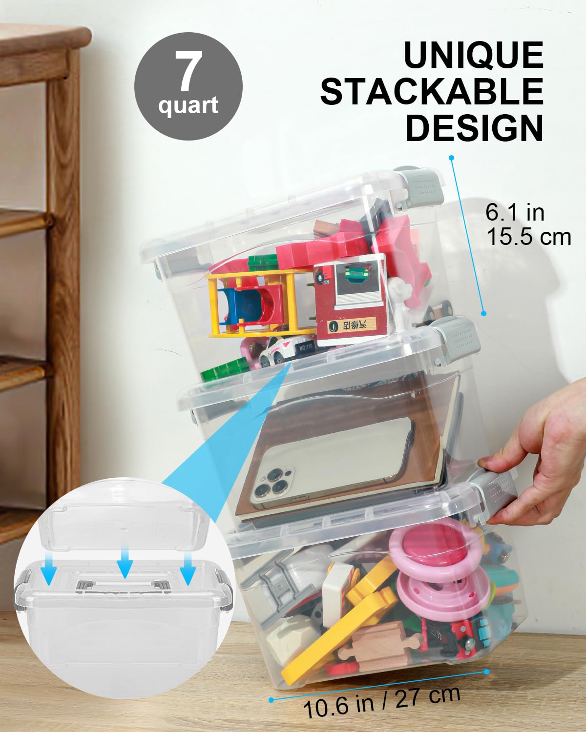 EOENVIVS three stacked bins interlocked to save space and stay stable