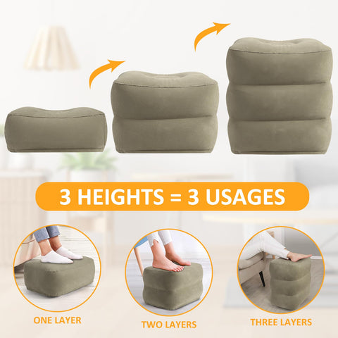 Eooqi compact packed foot rest in drawstring bag for easy travel