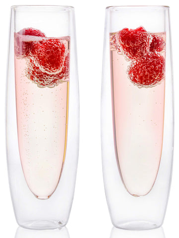 Eparé stemless flutes front view showing elegant packaging and modern look