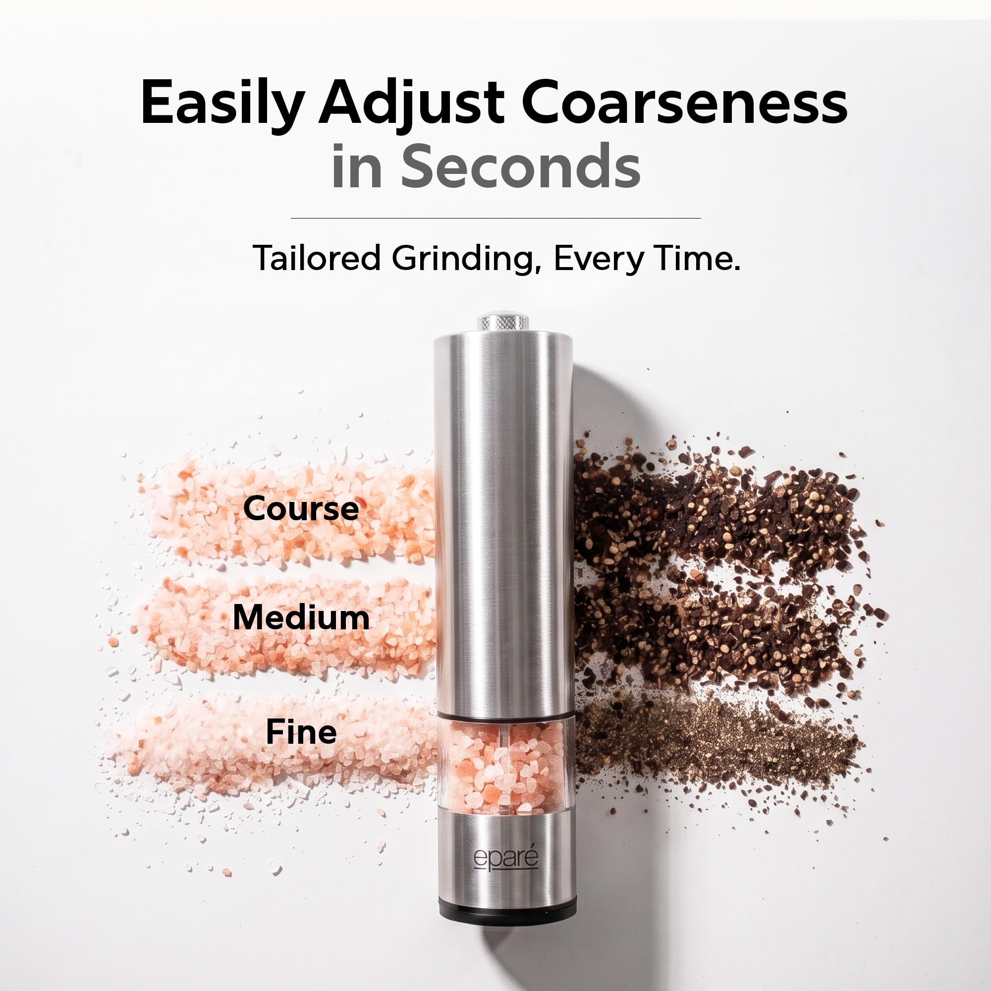 Eparé LED light illuminating food for precise seasoning and better control benefit
