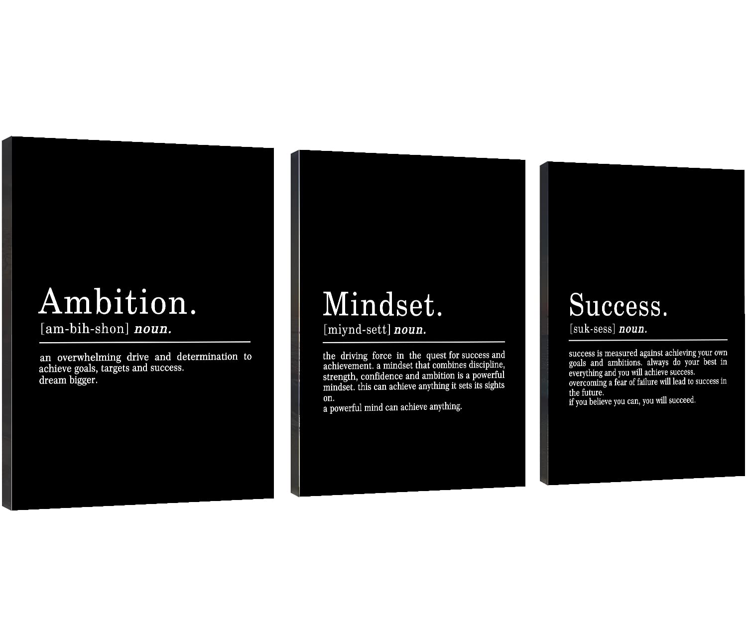 EPHANY three-piece front view showing motivational messages and balanced layout