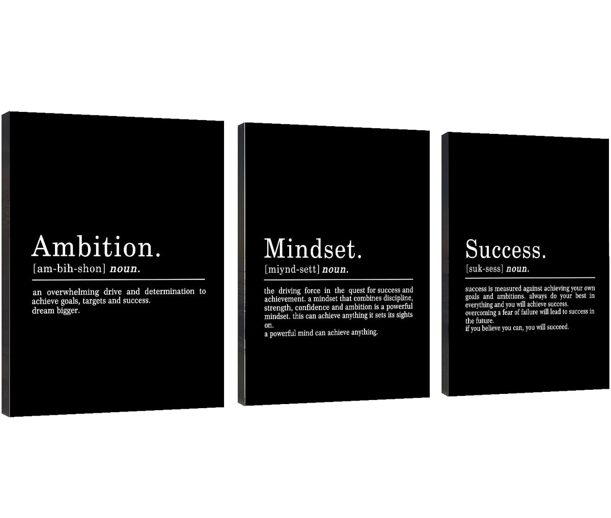 EPHANY three-piece front view showing motivational messages and balanced layout