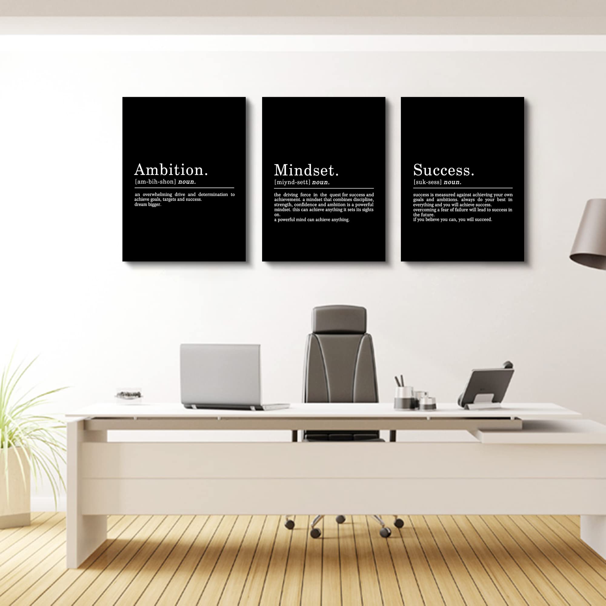 EPHANY canvas set above a desk creating an inspiring home office focal point