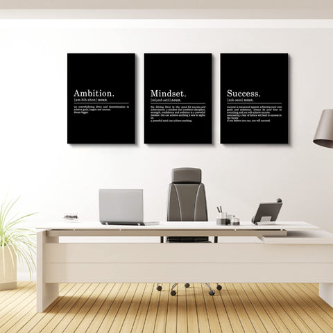 EPHANY canvas set above a desk creating an inspiring home office focal point