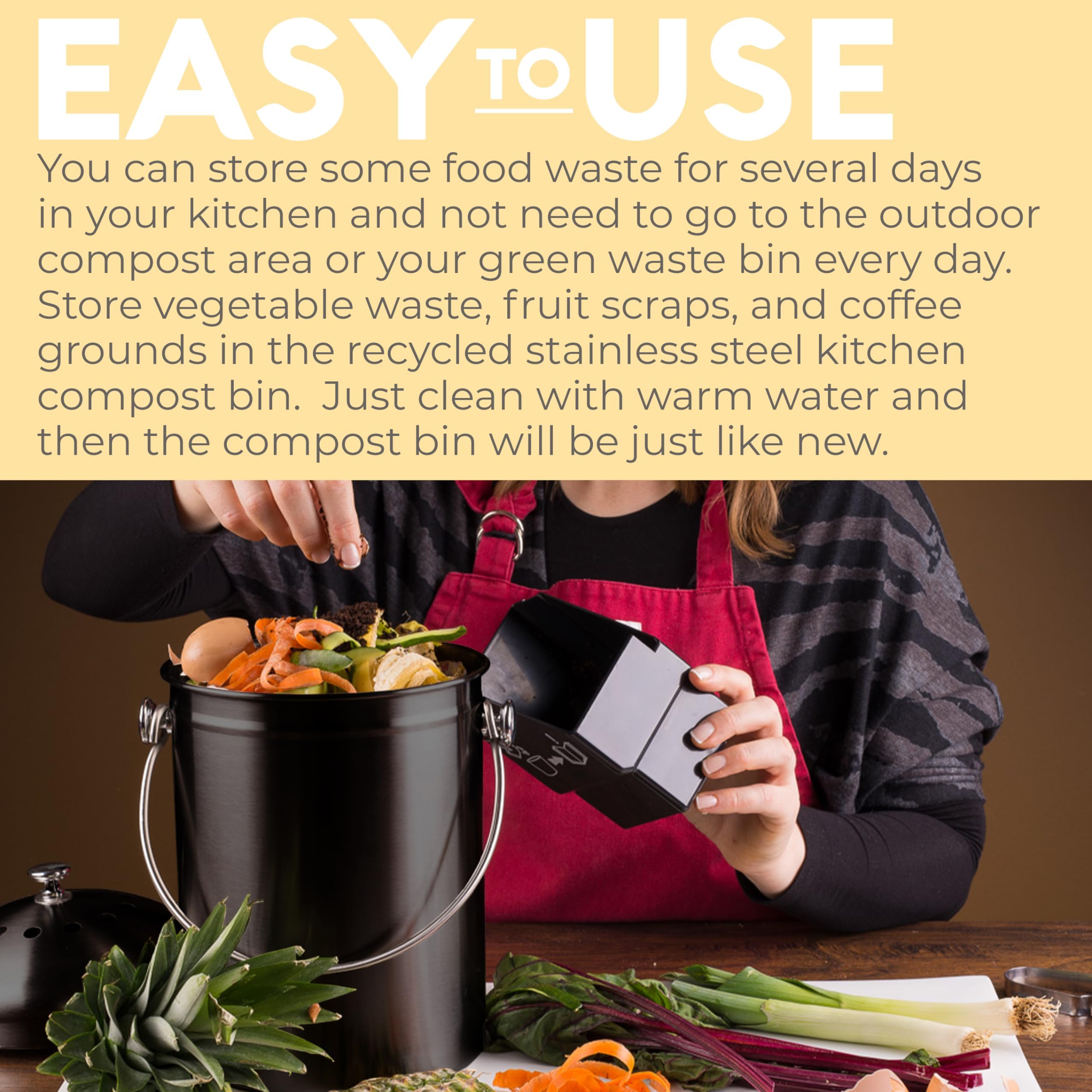 Epica placed on a modern kitchen counter offering tidy storage