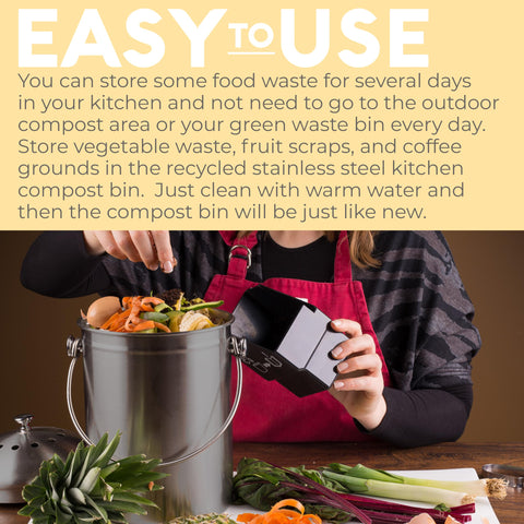 Epica bin in use with peelings inside highlighting daily convenience