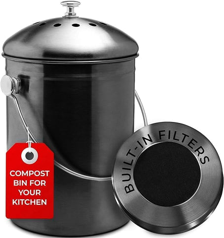 Epica opened lid and charcoal filter visible for easy odor control