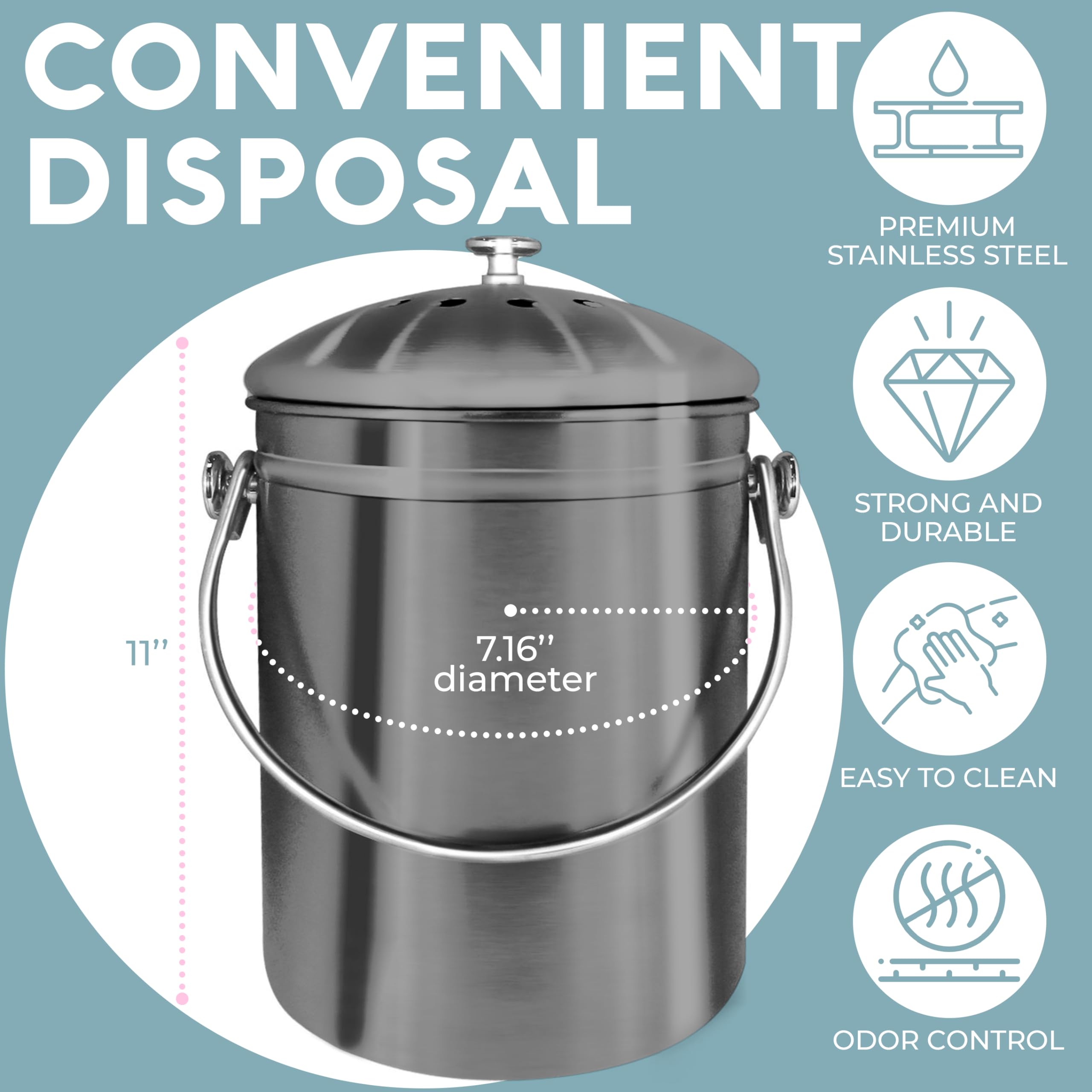 Epica open lid revealing interior for quick scrap disposal