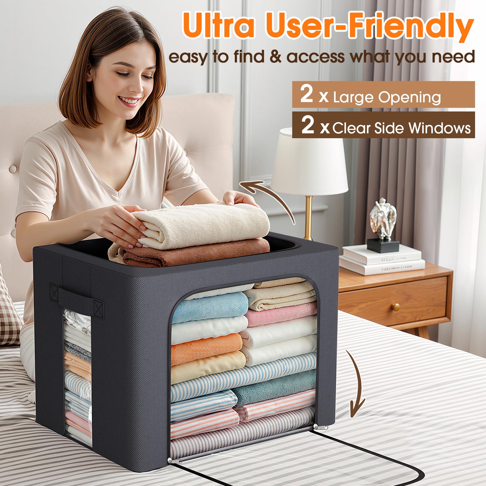 EpicTotes folded flat under bed, space-saving storage solution
