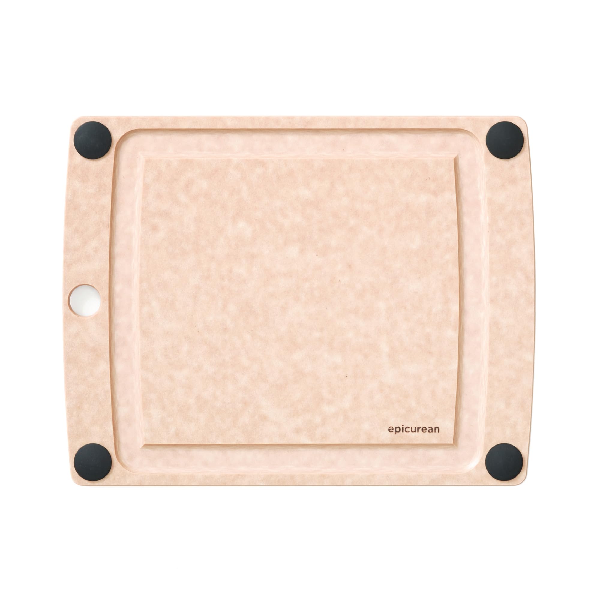 Epicurean board front view showing natural face and black feet for stable prep