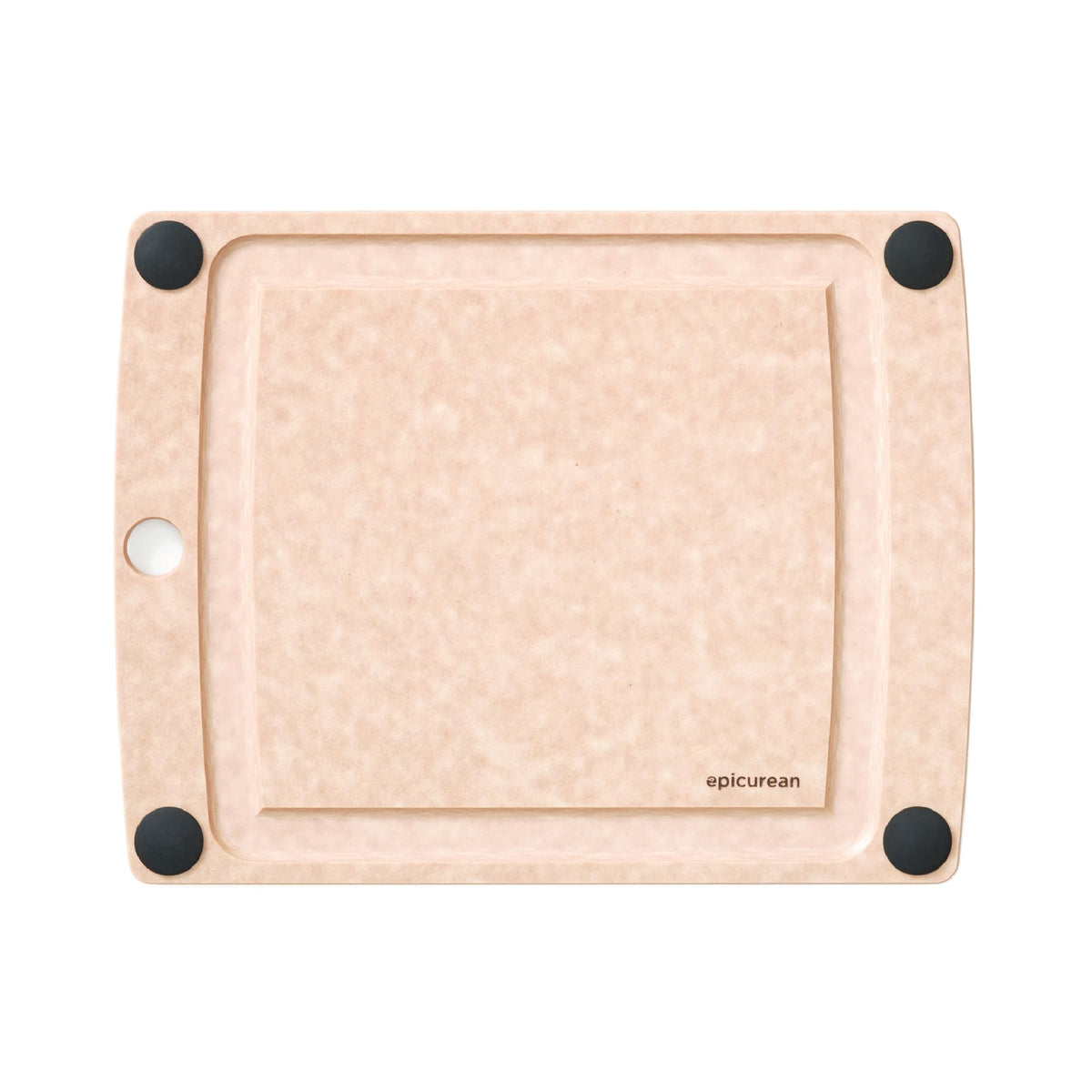 Epicurean board front view showing natural face and black feet for stable prep