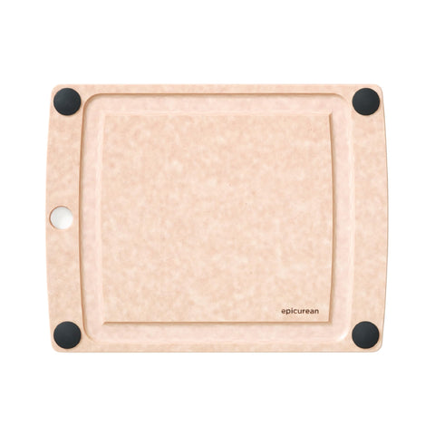 Epicurean board front view showing natural face and black feet for stable prep
