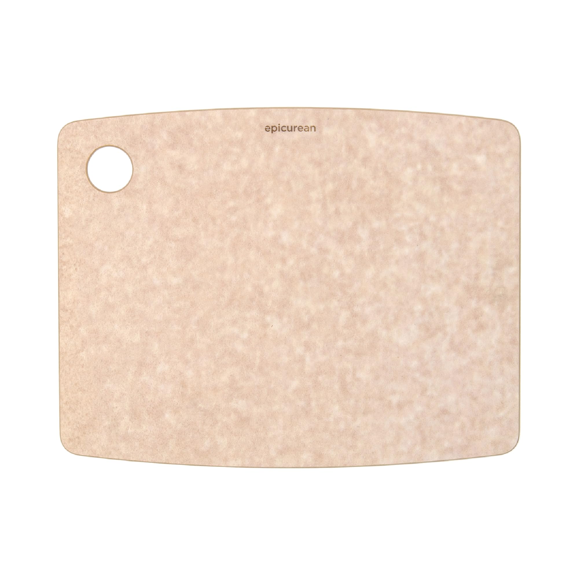 Epicurean front view of the board showing natural color and durable surface for prep