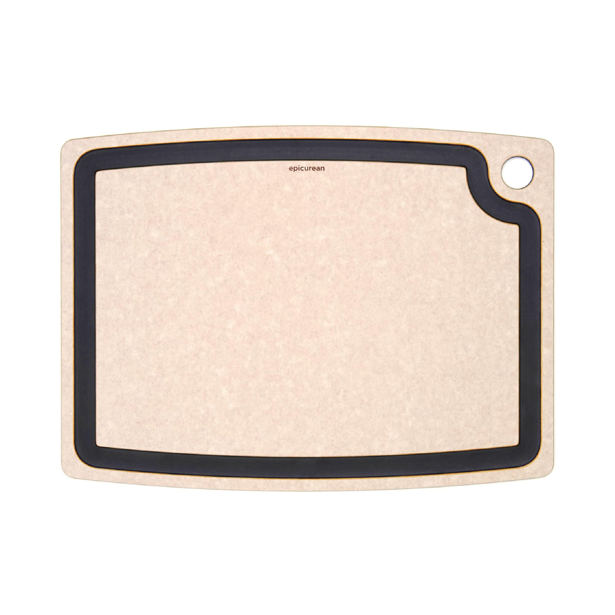 Epicurean front view showing natural and slate sides and elegant dual-color finish
