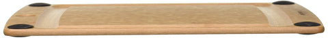 Epicurean reversible board in use showing smooth and grooved sides for versatility