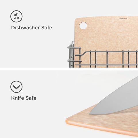 Epicurean slim side profile demonstrating thin lightweight design for easy storage