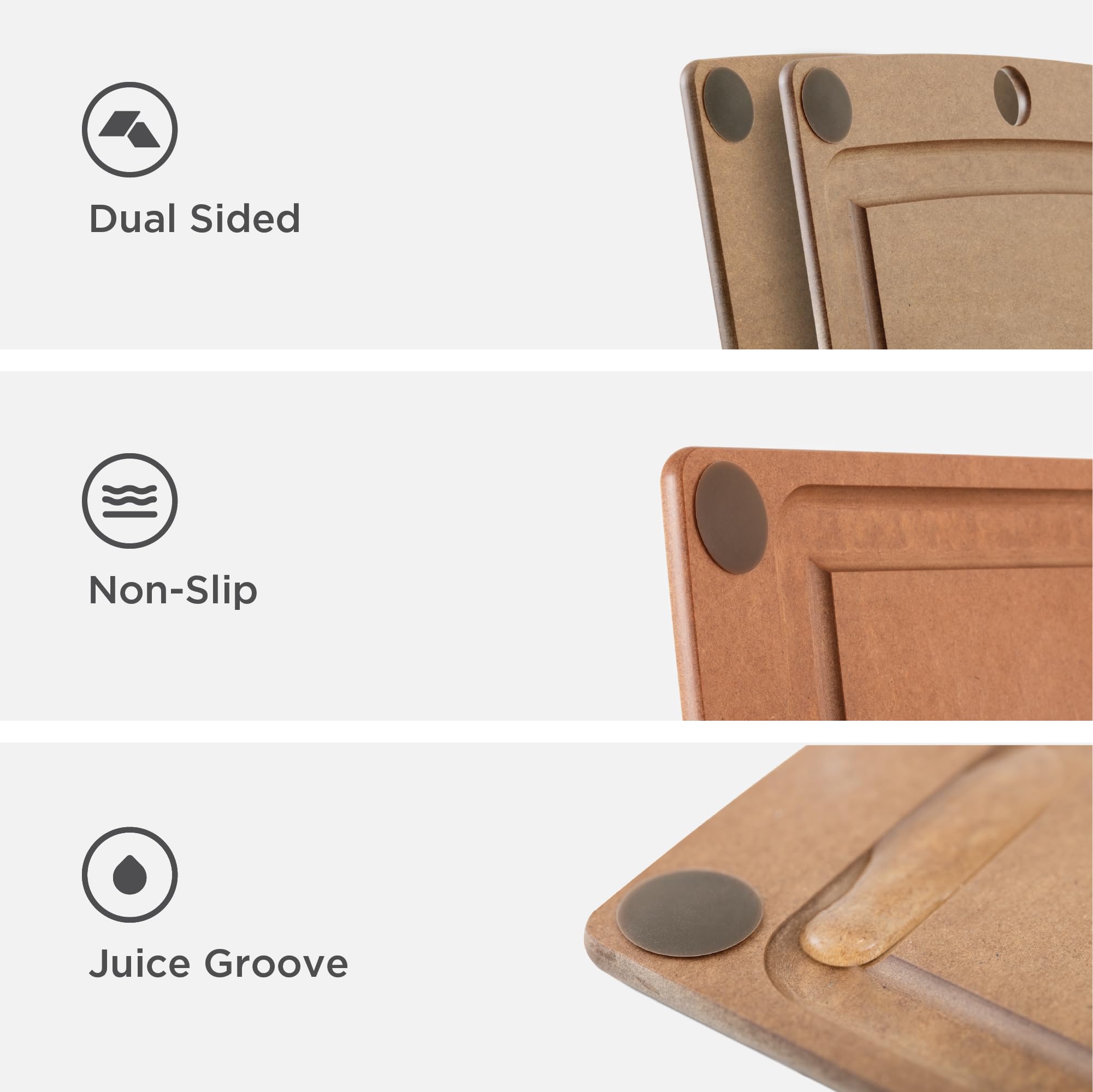Epicurean thumb hole hung on hook for easy storage and quick access