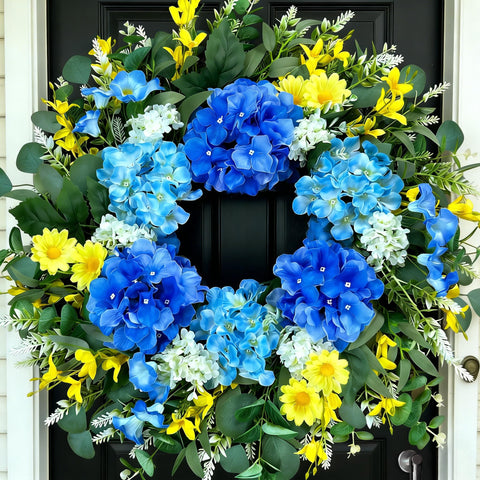 Eqanro front door wreath full 26-inch vibrant curb appeal